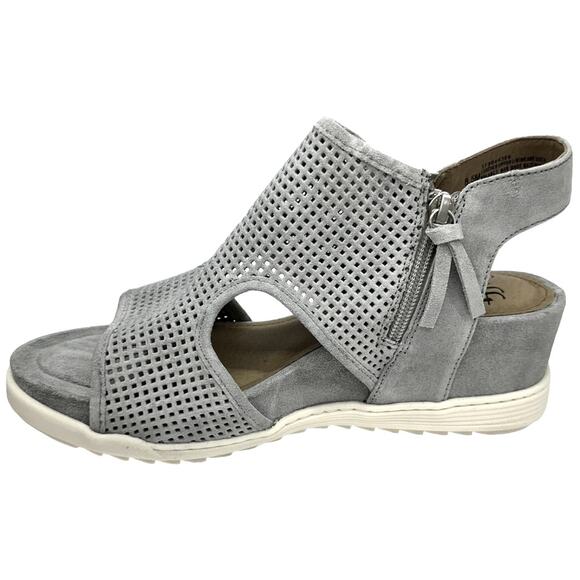 Sofft Shoes - Sofft Shandi Suede Wedge Platform Sandals Gray 8.5 Women's